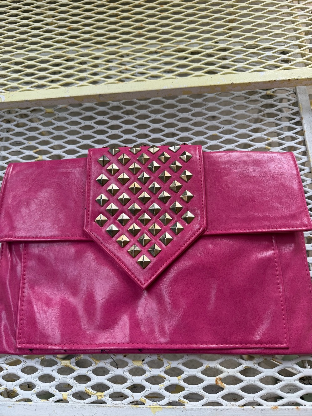 Studded Hot Pink Women’s Clutch